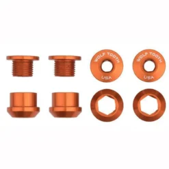 Wolf-tooth Wolf Tooth 1x Chainring Bolts And Nuts Set Of 4 In Orange