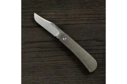 Jack Wolf Benny's Clip Green Canvas Micarta, BENNY-01-GRN, Slipjoint Pocket Knife