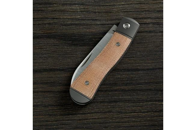 Jack Wolf K9 Jack, Natural Canvas Micarta K9-01-NAT Slipjoint Pocket Knife 4 Jack Wolf K9 Jack, Natural Canvas Micarta K9-01-NAT Slipjoint Pocket Knife - Image 2