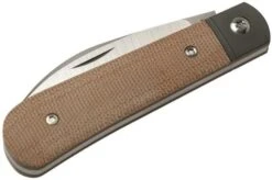 Jack Wolf Laid Back Jack, Natural Canvas Micarta LAIDB-01-NAT Slipjoint Pocket Knife -Garden Tools JW LAIDB 01 NAT 06 jackwolf