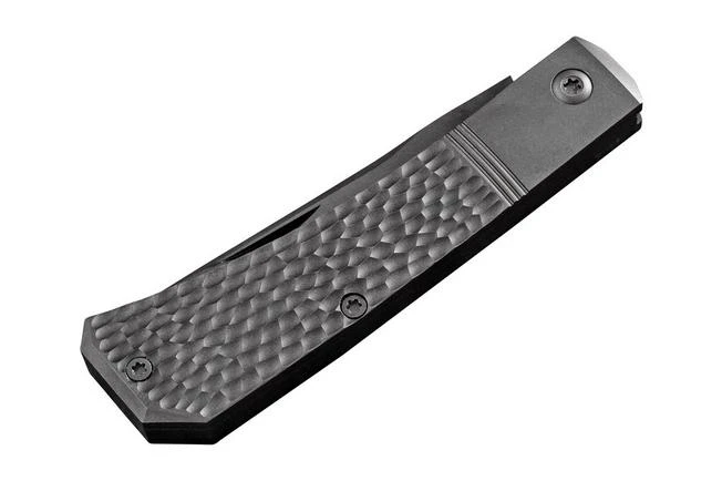 Jack Wolf Pioneer Jack PIONE-01-TI-JI DLC Black Jigged Titanium, Slipjoint Pocket Knife 5 Jack Wolf Pioneer Jack PIONE-01-TI-JI DLC Black Jigged Titanium, Slipjoint Pocket Knife - Image 3