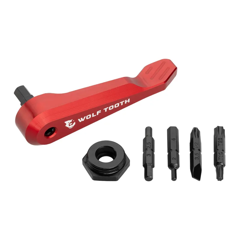 Wolf-tooth Wolf Tooth Axle Handle Multi-Tool In Red 3 Wolf-tooth Wolf Tooth Axle Handle Multi-Tool In Red