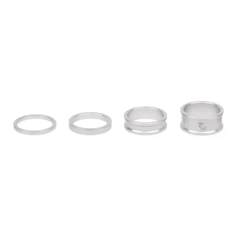 Wolf-tooth Wolf Tooth Precision Headset Spacers Kit In Silver 3 Wolf-tooth Wolf Tooth Precision Headset Spacers Kit In Silver