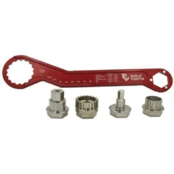 Wolf-tooth Wolf Tooth Ultralight BB Wrench And 1-Inch Hex Inserts Pack Tool Wrench And Inserts Kit In Red